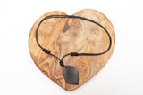 Shungite Leaf Pendant with Adjustable Leather Necklace