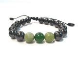 Birth Stone Bracelet (Libra:  Green Jade) with Shungite