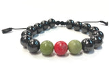 Birth Stone Bracelet (Aries:  Red Jasper) with Shungite