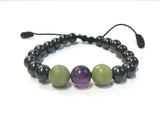 Birth Stone Bracelet (Pisces: Amethyst) with Shungite