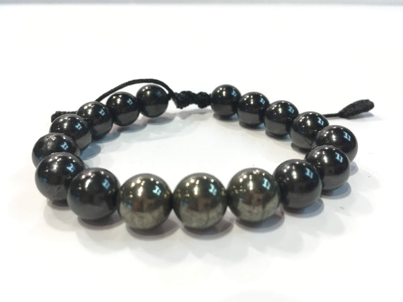 Shungite with Pyrite Feature Bracelet