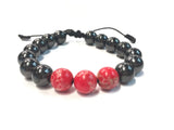 Shungite with Red Jasper Feature Bracelet