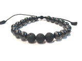 Shungite with Lava Stone Feature Bracelet