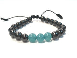 Shungite with Aquamarine Feature Bracelet