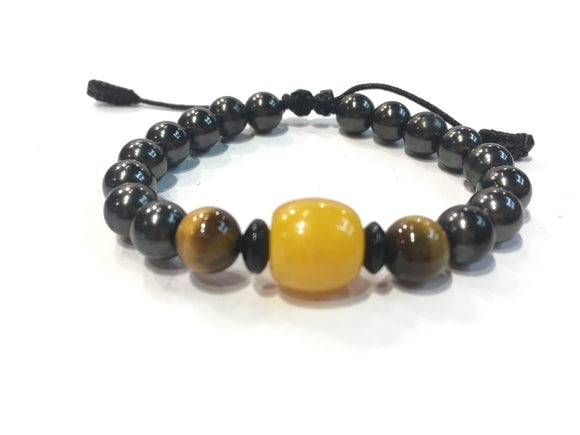 Shungite with Agate & Tiger Eye Feature Bracelet