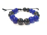 Shungite and Blue Agate  Alternating Bracelet (first and fifth chakras)