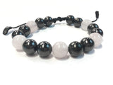 Shungite and Rose Quartz Alternating Bracelet (first and fourth chakras)