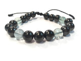 Shungite and Fluorite Alternating Bracelet (first and sixth chakras)