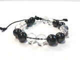 Shungite and Clear Quartz Alternating Bracelet (first and seventh chakras)