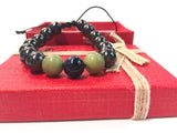 Birth Stone Bracelet (Scorpio:  Obsidian) with Shungite