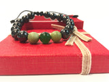 Birth Stone Bracelet (Libra:  Green Jade) with Shungite