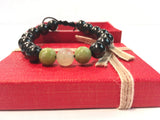 Birth Stone Bracelet (Virgo:  Peridot)  with Shungite