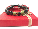 Shungite and Tiger Eye Alternating Bracelet (first and third chakras)