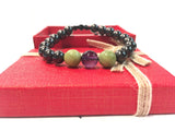 Birth Stone Bracelet (Pisces: Amethyst) with Shungite