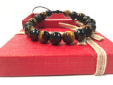 Shungite and Tiger Eye Alternating Bracelet (first and third chakras)