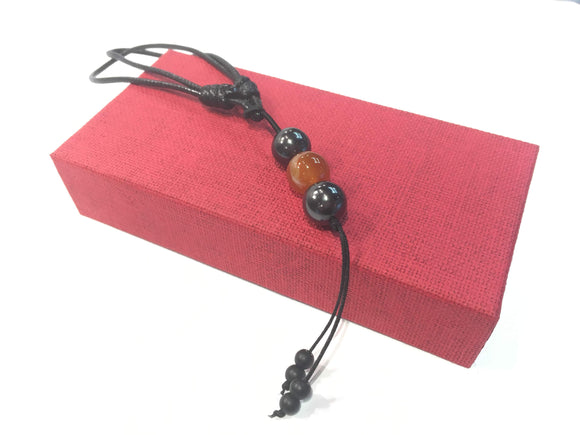 Shungite with Carnelian Birth Stone Charm