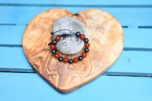 Shungite and Carnelian Alternating Bracelet (first and second chakras)