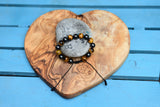 Shungite and Tiger Eye Alternating Bracelet (first and third chakras)