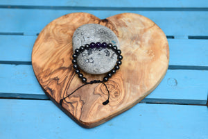 Shungite with Amethyst Feature Bracelet