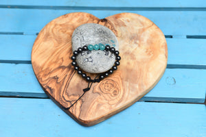 Shungite with Aquamarine Feature Bracelet