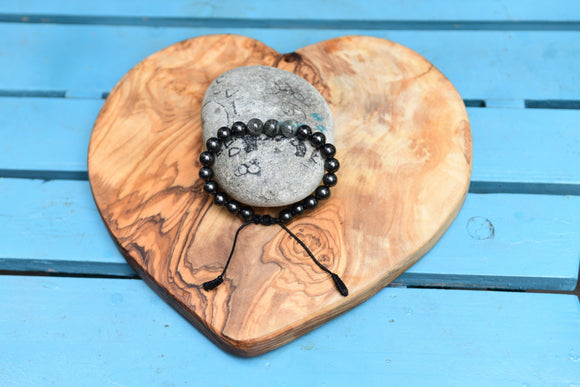 Shungite with Labradorite Feature Bracelet