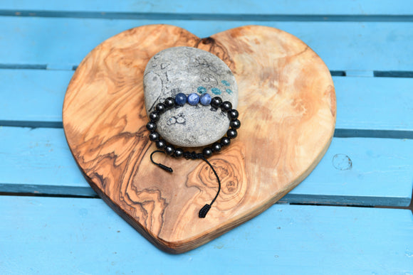 Shungite with Sodalite Feature Bracelet