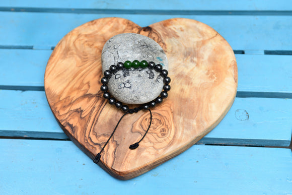 Shungite with Green Jade Feature Bracelet