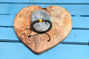 Shungite with Agate & Tibetan Beads Feature Bracelet