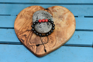 Shungite with Red Jasper Feature Bracelet