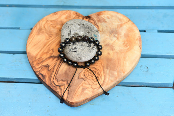 Shungite with Obsidian Feature Bracelet