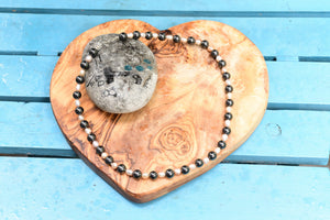 Shungite and Pearl Necklace