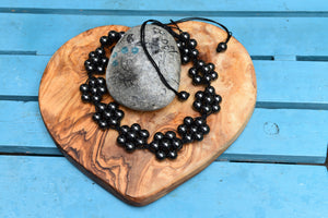 Full Shungite Flower Necklace