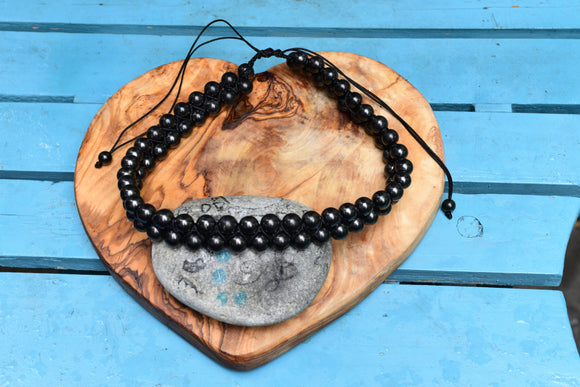 Shungite Double Rolls Bead Choker